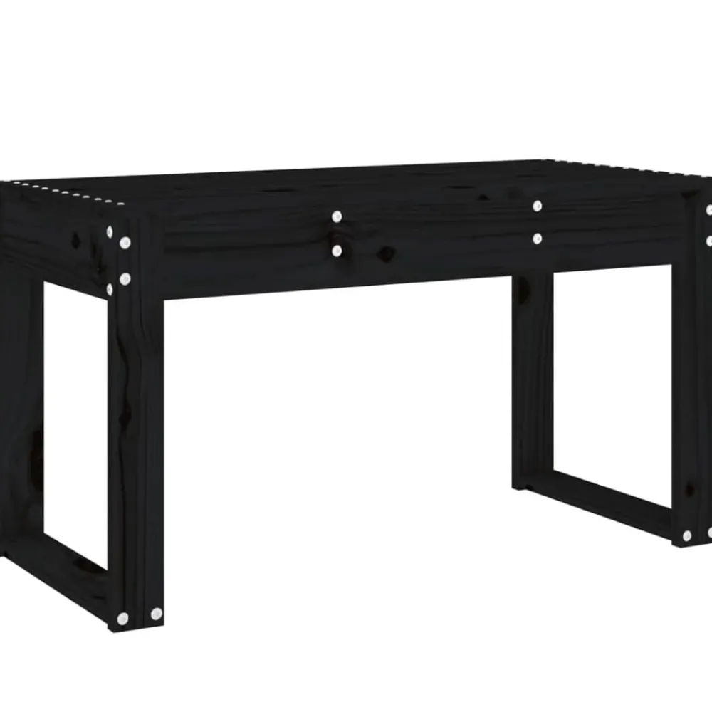 vidaXL Banco de jardín madera maciza de 80x38x45 cm Pino negro Outlet
