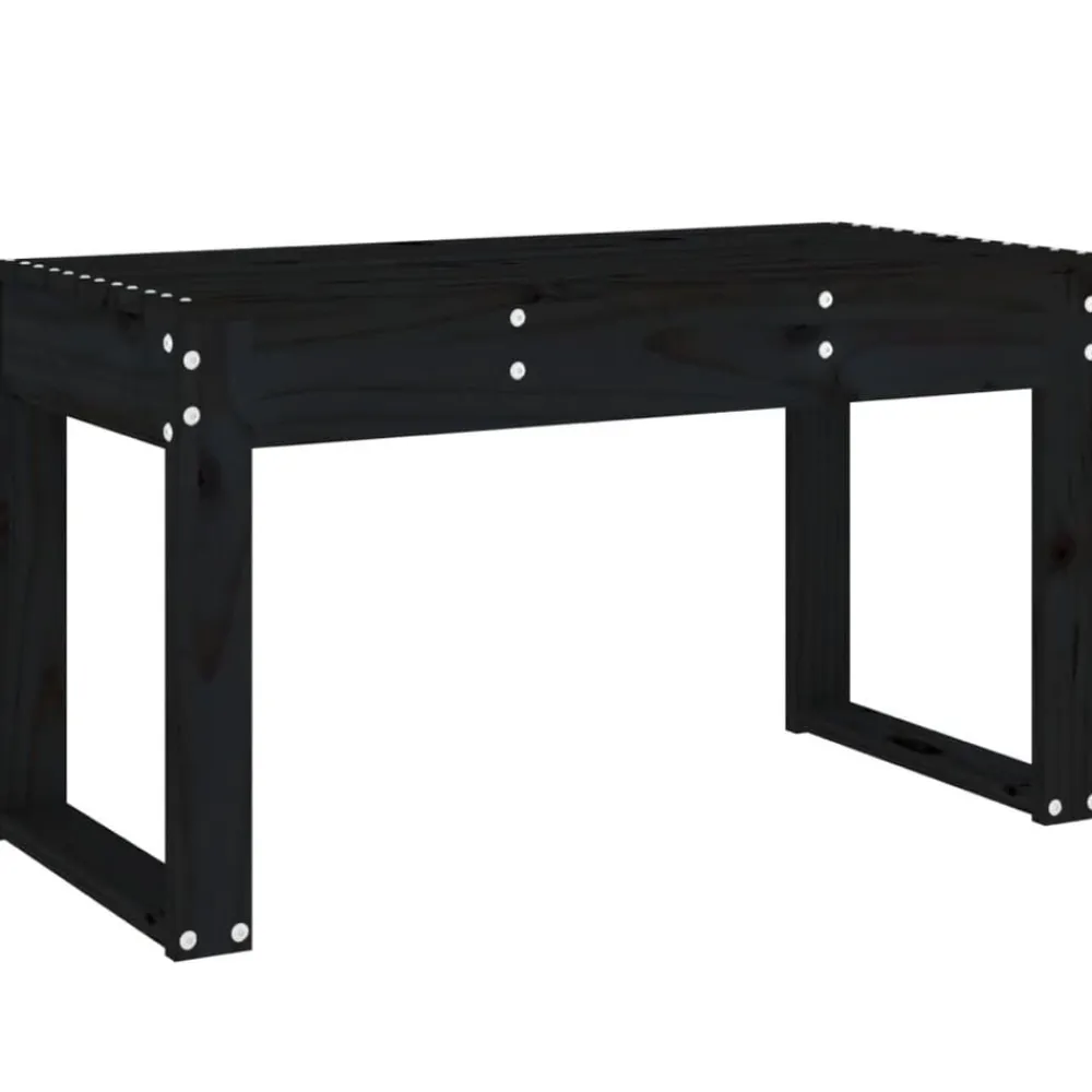vidaXL Banco de jardín madera maciza de 80x38x45 cm Pino negro Outlet