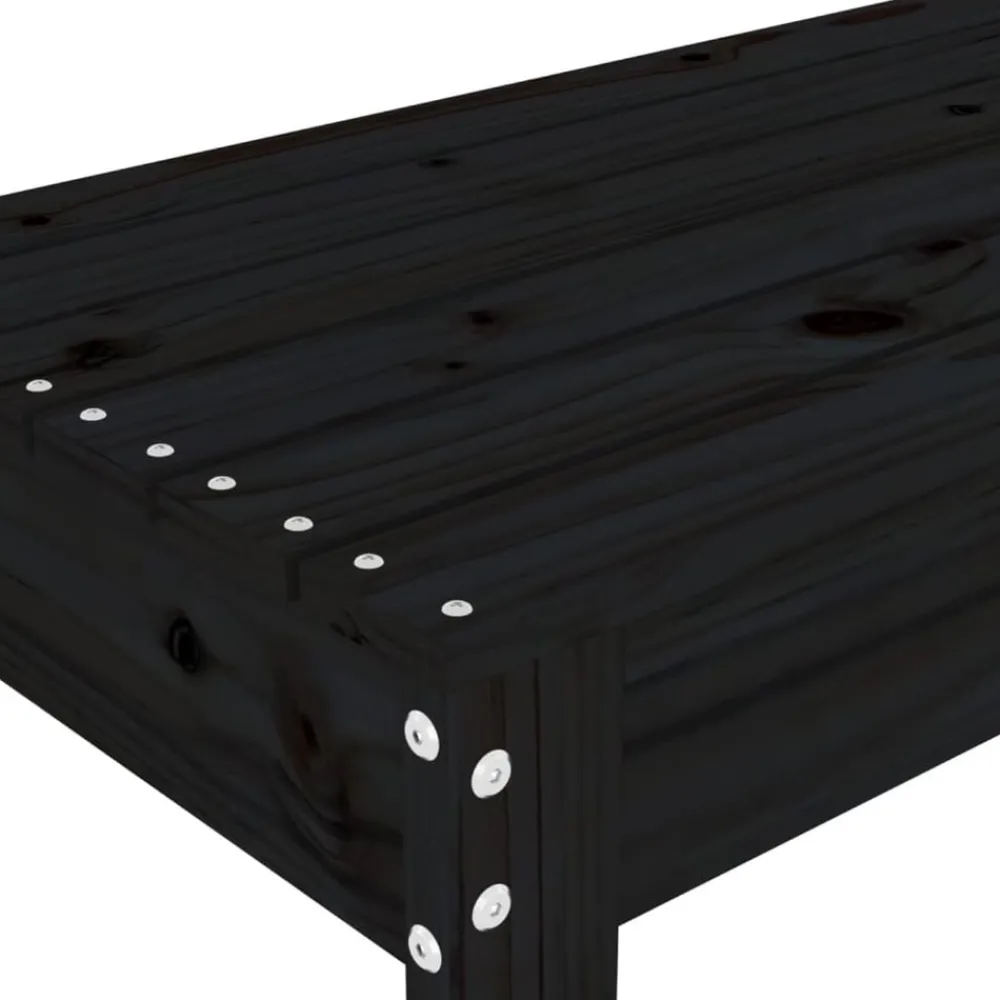 vidaXL Banco de jardín madera maciza de 80x38x45 cm Pino negro Outlet