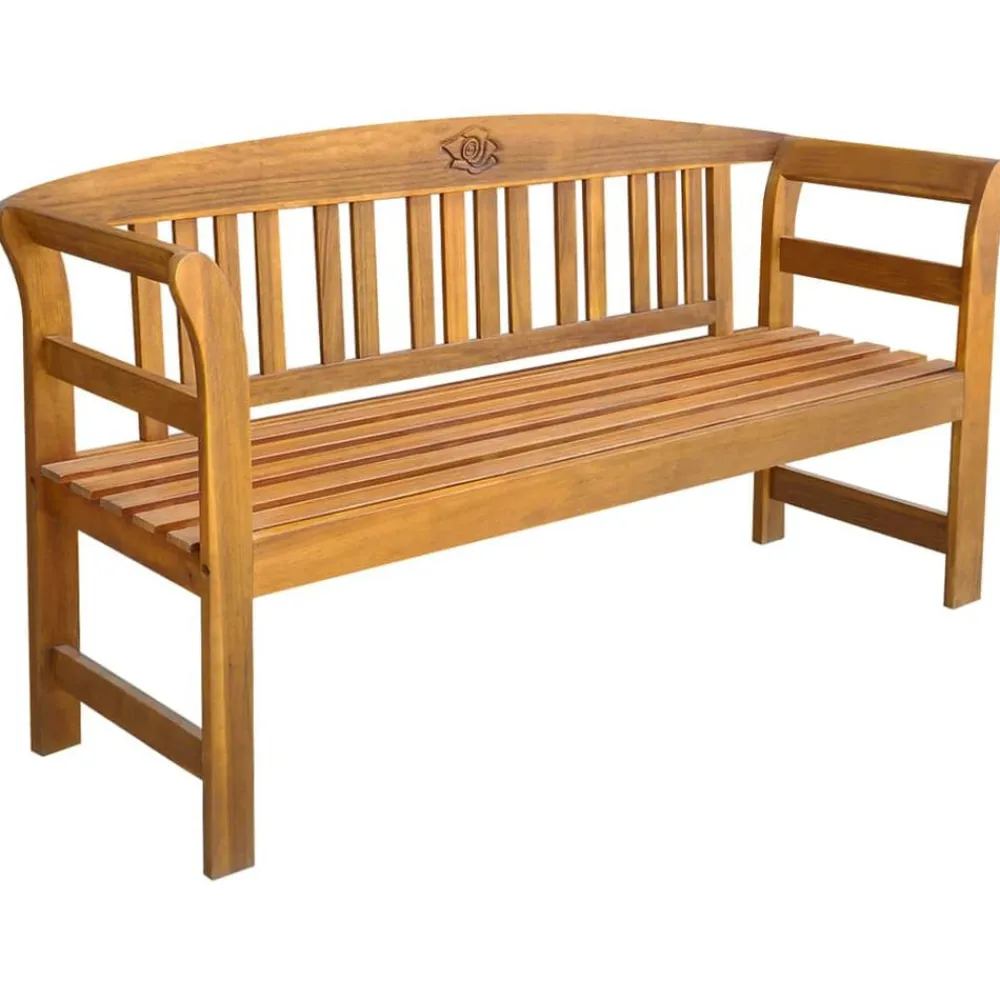 vidaXL Banco de jardín madera maciza de acacia 157 cm Discount