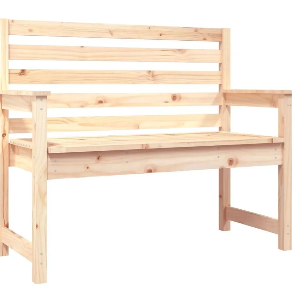 vidaXL Banco de jardín madera maciza de pino 109x48x91,5 cm Pino natural Outlet