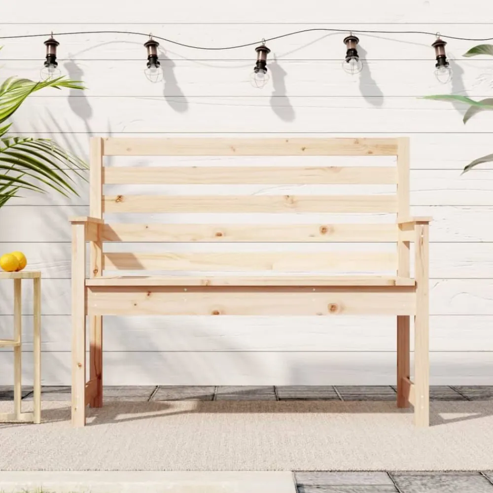 vidaXL Banco de jardín madera maciza de pino 109x48x91,5 cm Pino natural Outlet