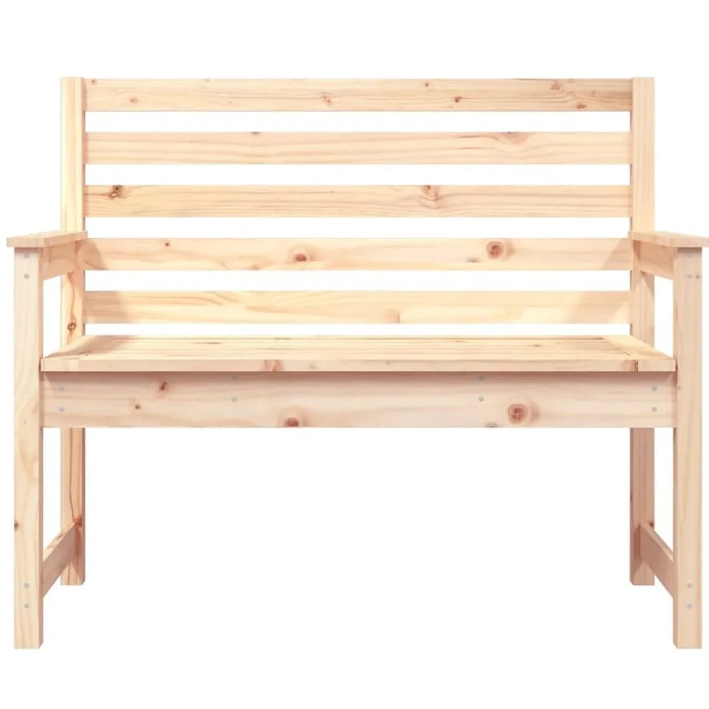 vidaXL Banco de jardín madera maciza de pino 109x48x91,5 cm Pino natural Outlet