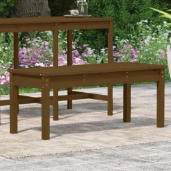 vidaXL Banco de jardín madera maciza pino marrón miel 109x44x45 cm Pino marr&oacute;n miel Best