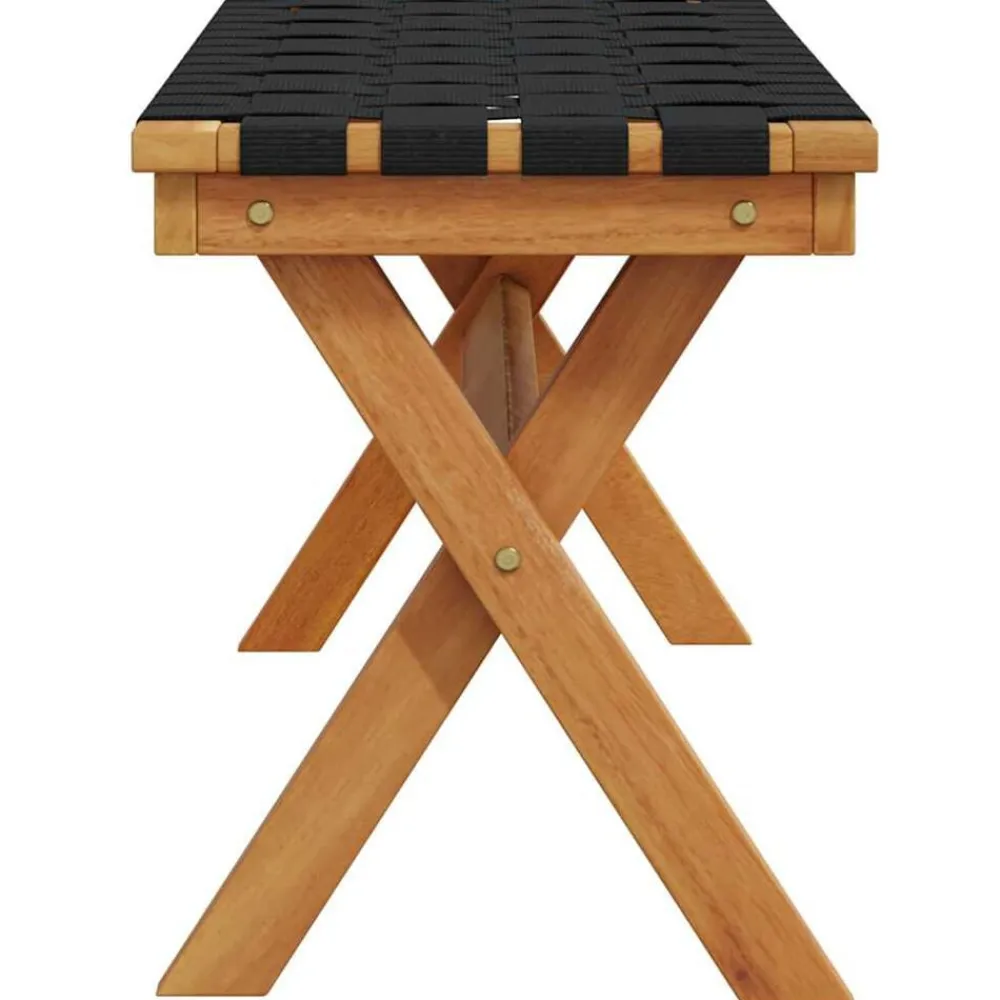 vidaXL Banco de jardín madera maciza de acacia y tela Negro Best