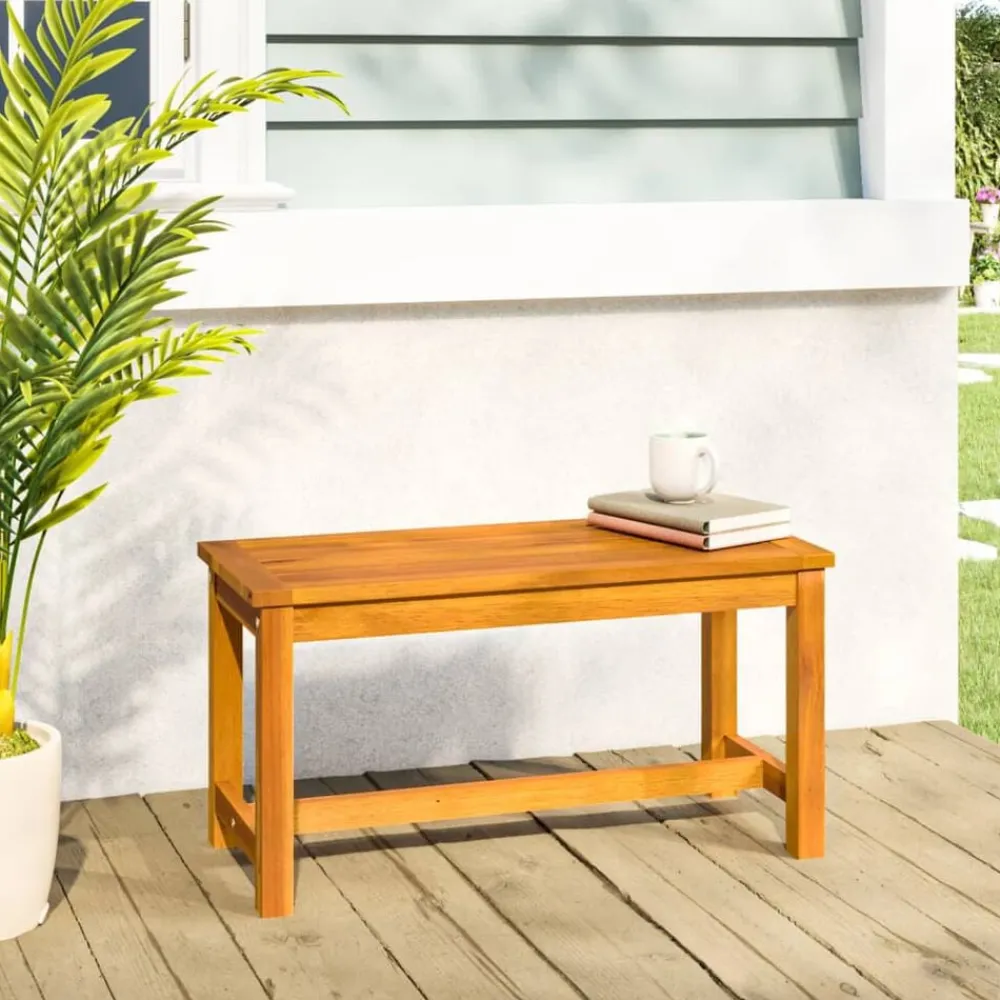 vidaXL Banco de jardín madera maciza de acacia 80x35x45 cm New