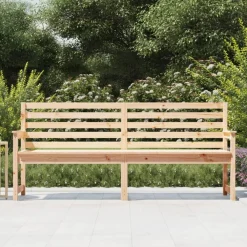 vidaXL Muebles De Jardín-Banco de jardín madera maciza de pino 203,5x48x91,5 cm
