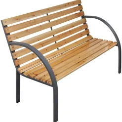 vidaXL Banco de jardín madera maciza abeto 112 cm Marr&oacute;n Outlet