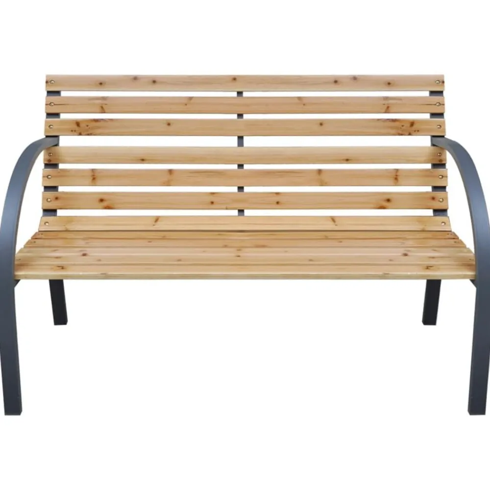vidaXL Banco de jardín madera maciza abeto 112 cm Marrón Outlet