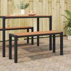 vidaXL Banco de jardín Marrón 100 x 28 x 45cm Acero Marr&oacute;n New