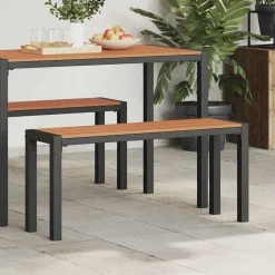 vidaXL Banco de jardín Marrón 100 x 28 x 45cm Acero Marrón New