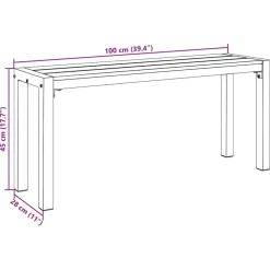 vidaXL Banco de jardín Marrón 100 x 28 x 45cm Acero Marrón New