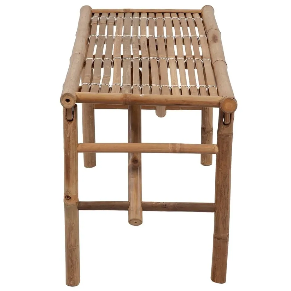 vidaXL Banco de jardín plegable con cojín bambú 118 cm Gris Best