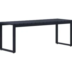 vidaXL Banco de jardín tablero PS negro 120,5 cm Best