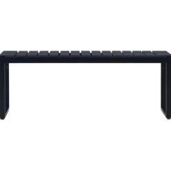 vidaXL Banco de jardín tablero PS negro 120,5 cm Best