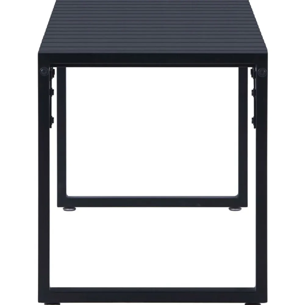 vidaXL Banco de jardín tablero PS negro 120,5 cm Best