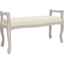 vidaXL Banco de lino 110x45x60 cm Beige Hot