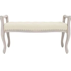 vidaXL Banco de lino 110x45x60 cm Beige Hot