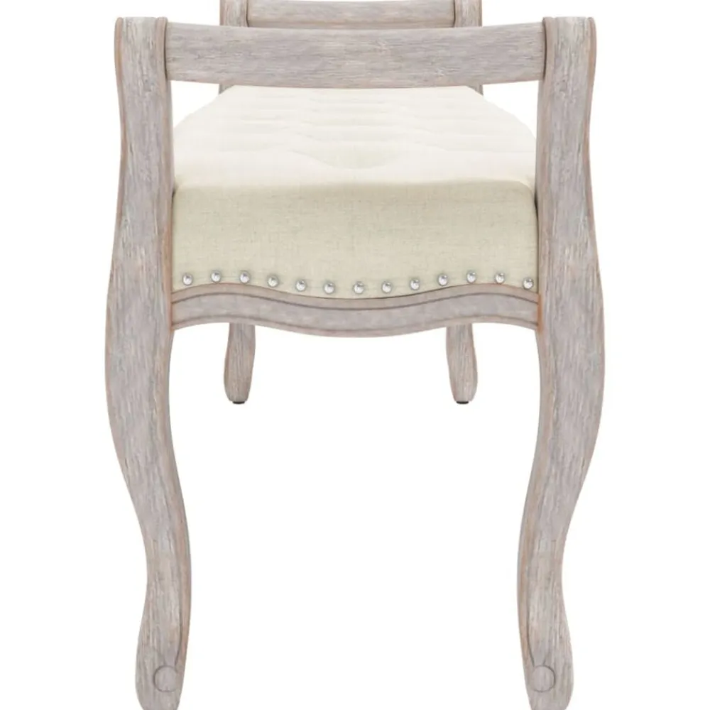 vidaXL Banco de lino 110x45x60 cm Beige Hot