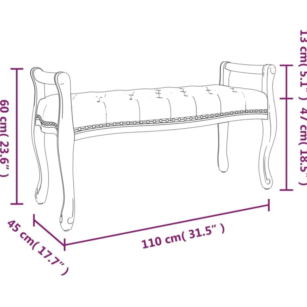 vidaXL Banco de lino 110x45x60 cm Beige Hot