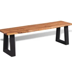 vidaXL Bancos-Banco de madera de acacia maciza 145 cm