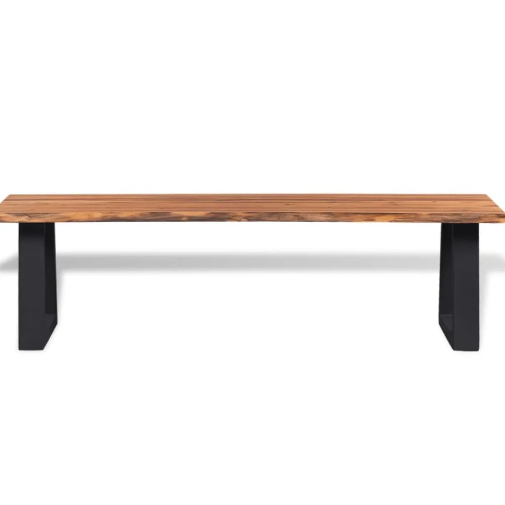 vidaXL Bancos-Banco de madera de acacia maciza 145 cm