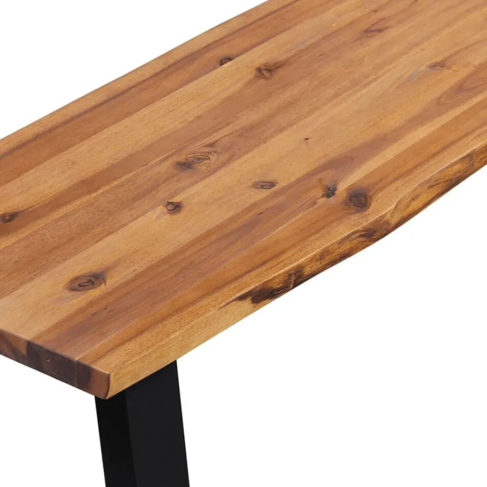 vidaXL Bancos-Banco de madera de acacia maciza 145 cm