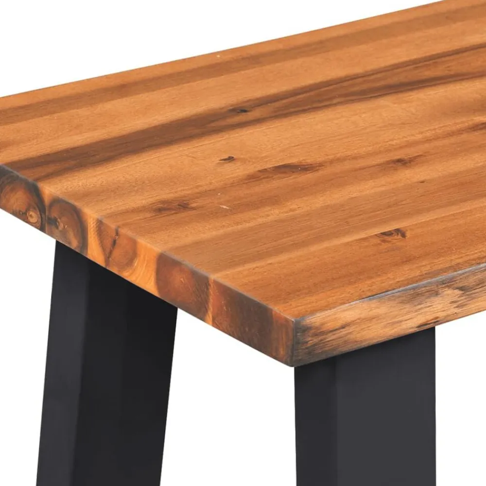 vidaXL Bancos-Banco de madera de acacia maciza 145 cm