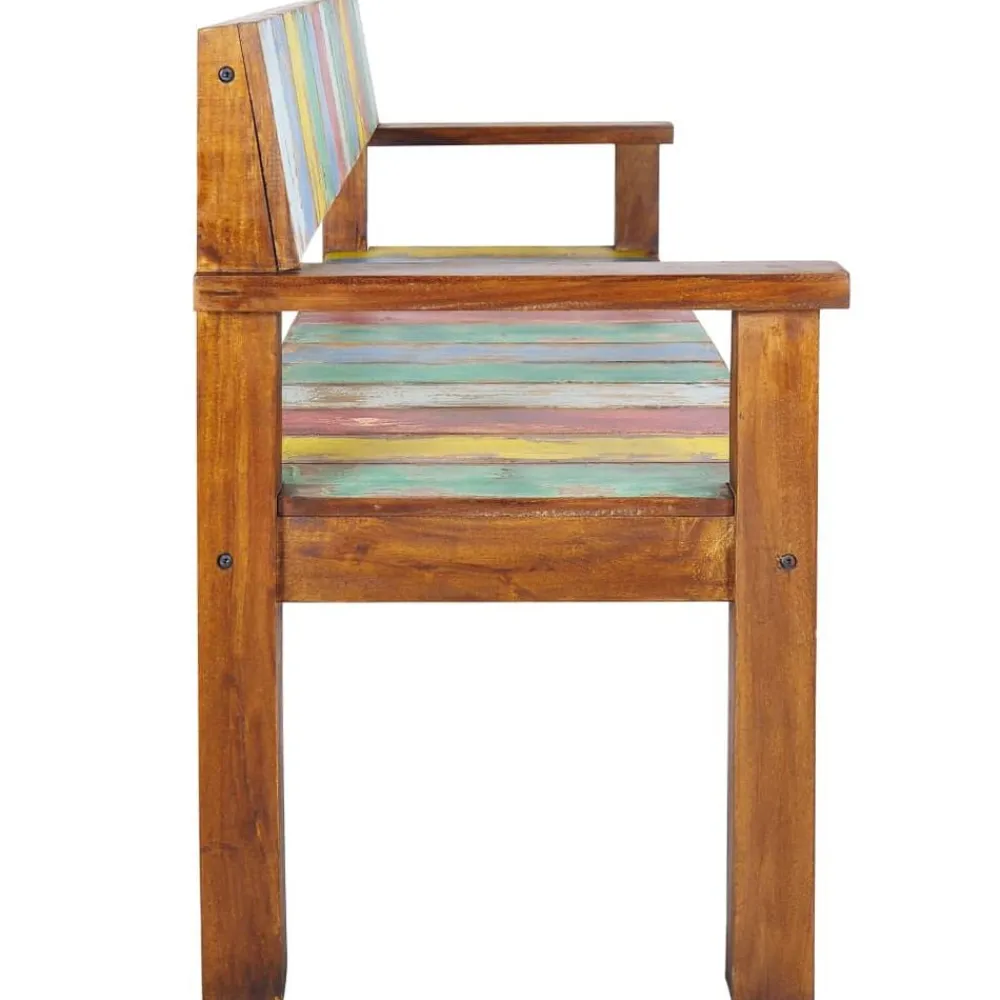 vidaXL Bancos-Banco de madera maciza reciclada 115 cm