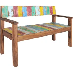 vidaXL Bancos-Banco de madera maciza reciclada 115 cm