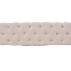vidaXL Bancos-Banco de madera maciza y lino 110x38x48 cm