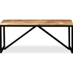 vidaXL Banco de madera maciza de mango 110x35x45 cm Marr&oacute;n Online