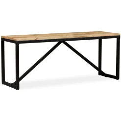 vidaXL Banco de madera maciza de mango 110x35x45 cm Marr&oacute;n Online
