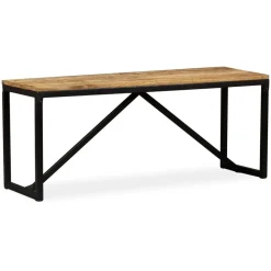 vidaXL Banco de madera maciza de mango 110x35x45 cm Marr&oacute;n Online