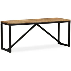 vidaXL Banco de madera maciza de mango 110x35x45 cm Marr&oacute;n Online