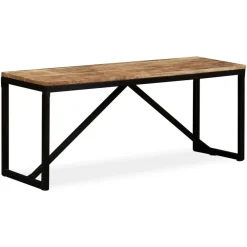 vidaXL Banco de madera maciza de mango 110x35x45 cm Marr&oacute;n Online