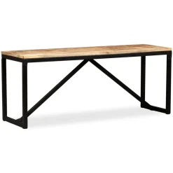 vidaXL Banco de madera maciza de mango 110x35x45 cm Marr&oacute;n Online