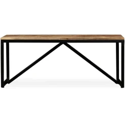vidaXL Banco de madera maciza de mango 110x35x45 cm Marr&oacute;n Online