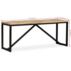 vidaXL Banco de madera maciza de mango 110x35x45 cm Marr&oacute;n Online
