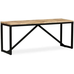 vidaXL Banco de madera maciza de mango 110x35x45 cm Marr&oacute;n Online