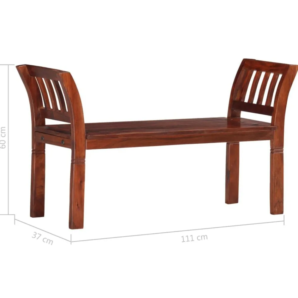 vidaXL Banco de madera maciza de acacia 111 cm Best