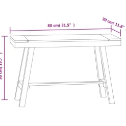 vidaXL Banco de madera maciza de teca 80 cm Hot