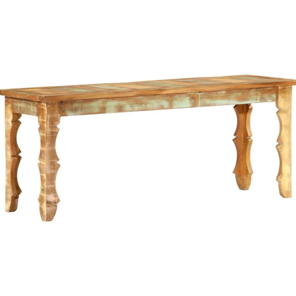 vidaXL Bancos-Banco de madera maciza reciclada 110x35x45 cm