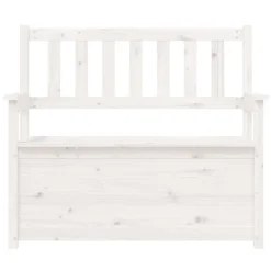 vidaXL Banco de madera maciza de pino 112,5x51,5x96,5 cm Blanco Clearance