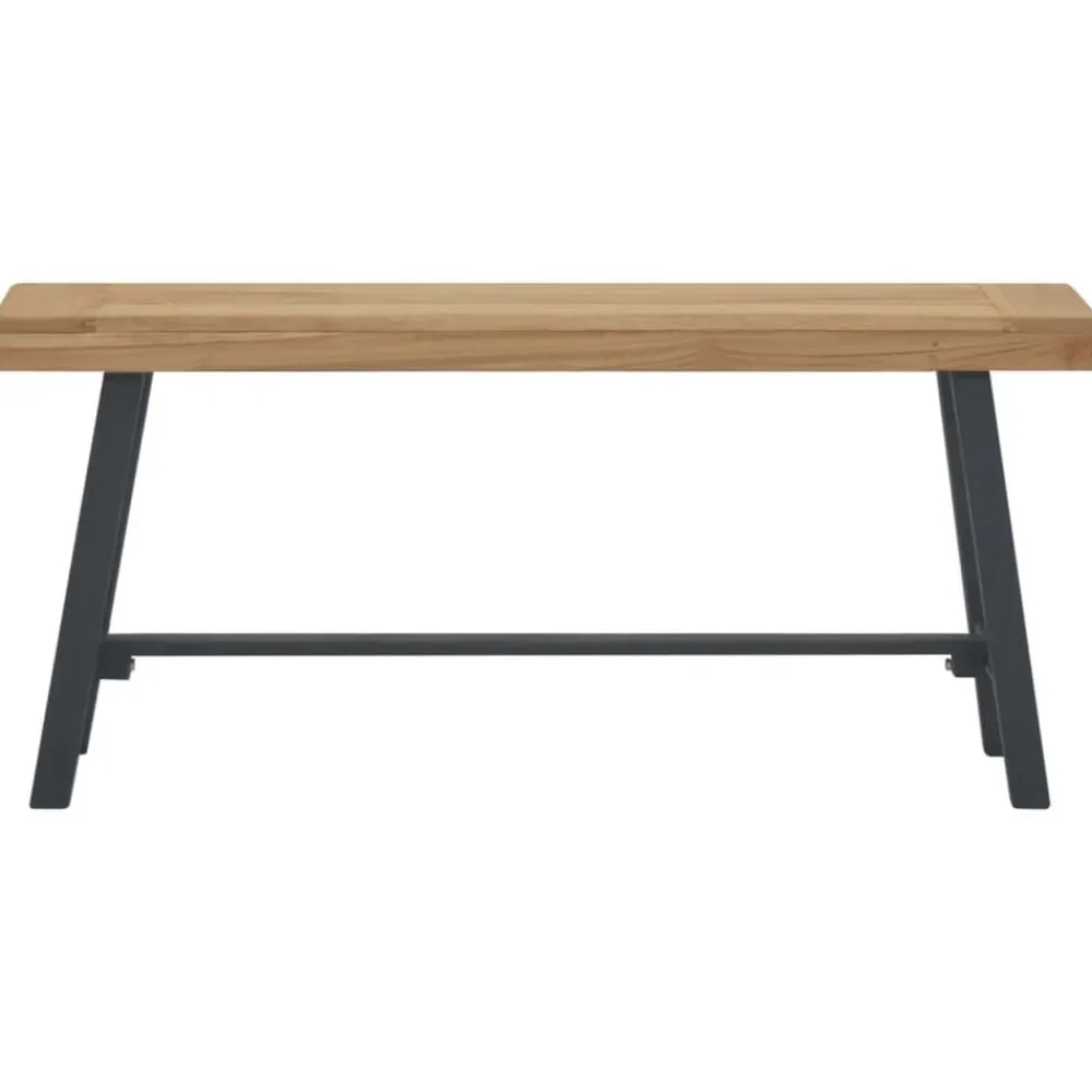 vidaXL Bancos-Banco de madera maciza de teca 110 cm