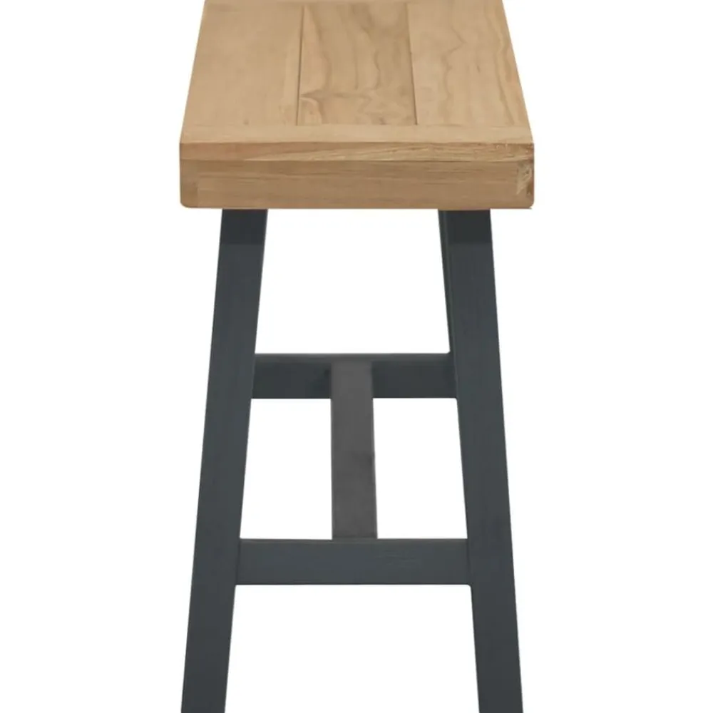 vidaXL Bancos-Banco de madera maciza de teca 110 cm