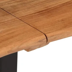 vidaXL Banco de madera maciza de acacia y acero 160 cm Marr&oacute;n y negro