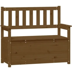 vidaXL Banco de madera maciza pino marrón miel 112,5x51,5x96,5 cm Marrón miel Outlet