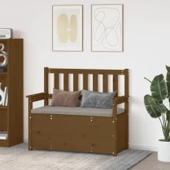 vidaXL Banco de madera maciza pino marrón miel 112,5x51,5x96,5 cm Marr&oacute;n miel Outlet