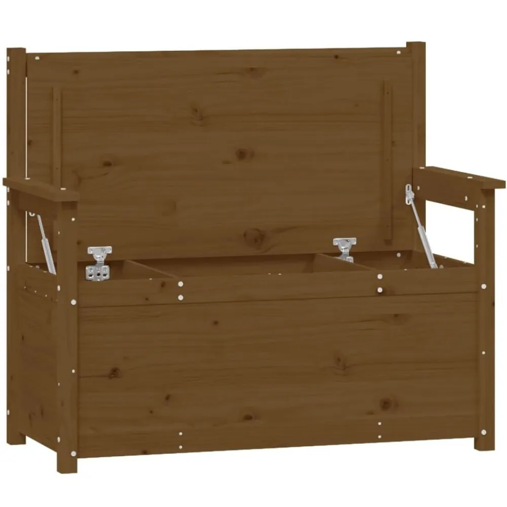 vidaXL Banco de madera maciza pino marrón miel 112,5x51,5x96,5 cm Marrón miel Outlet
